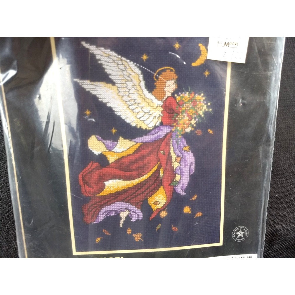 Dimensions Autumn Angel Counted Cross Stitch Kit 6717 Vtg 1996 5x7 SEALED NEW